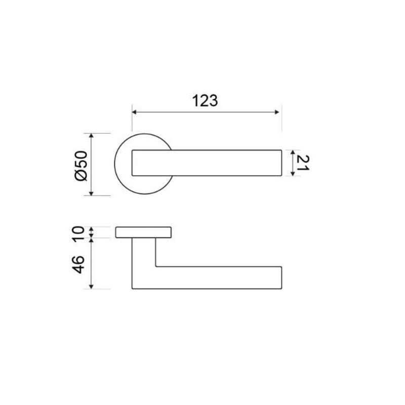 Manilla blanca modelo Clubb de zamak en acabado blanco con roseta redonda