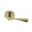 Manilla modelo 'ARI130' con roseta redonda tapa-pomos dorado brillo para puertas