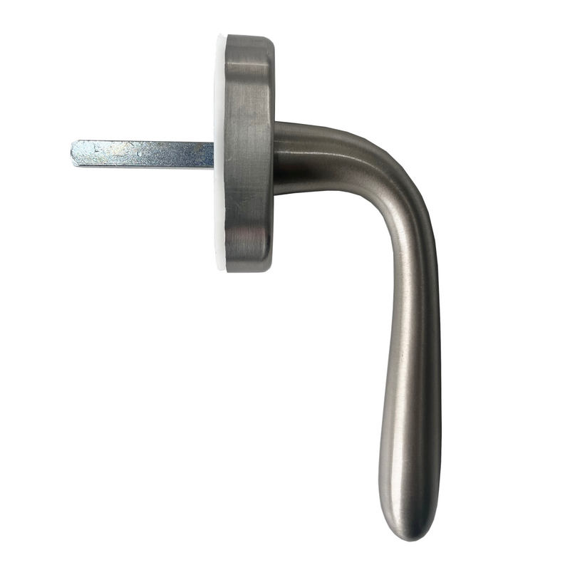 Satin nickel window handle Derby Sicma model with oval rosette