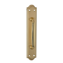 Handle with oval plate in satin gold finish model 1104 for doors 