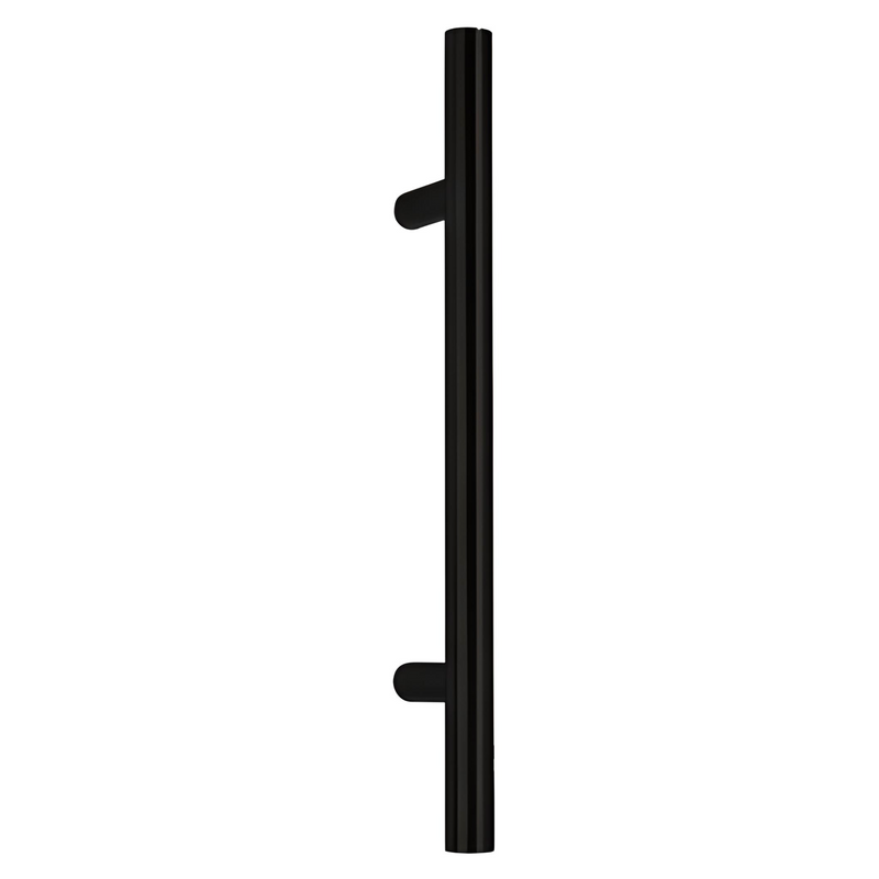 Manillón tubular de Ø30mm 900mm entre ejes y 1200 de alto inoxidable negro sin roseta para puertas entrada