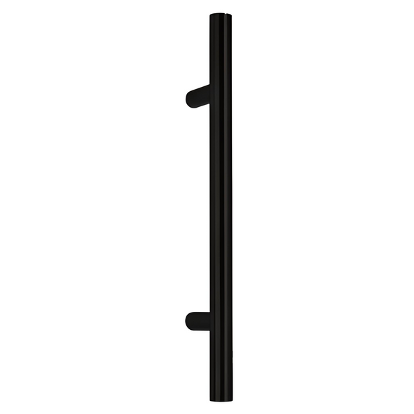 Manillón tubular de Ø30mm 1300mm entre ejes y 1500 de alto inoxidable negro sin roseta para puertas entrada