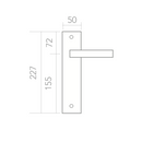 Manilla modelo '530' con placa rectangular negra mate de aluminio para puertas