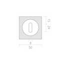 Bocallave de roseta cuadrada-redonda con boca oval acabado cuero para puertas