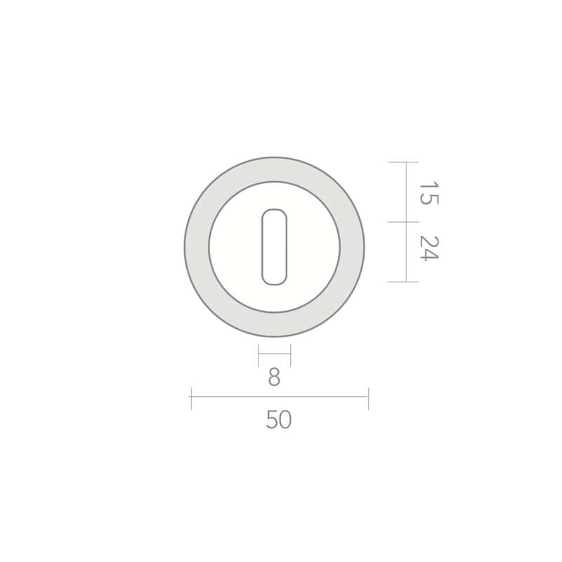 Bocallave roseta redonda oval en acabado negro para puertas