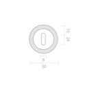 Bocallave roseta redonda oval en acabado dorado satinado para puertas