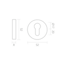 Bocallave de pera con roseta redonda en acero inoxidable para puertas