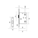 Black magnetic latch with 70mm distance locking option