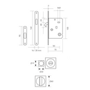 Kit for sliding door with bolt and square nail in white finish 