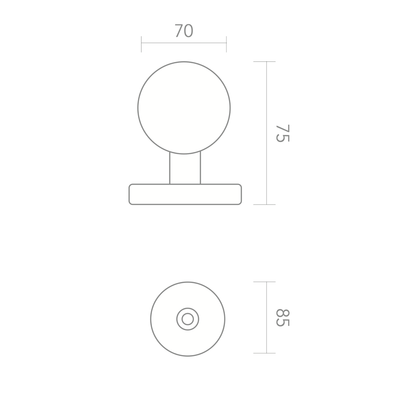 Pomo de forma de seta con aros en acabado negro para puertas de entrada