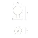 Pomo de forma de seta con aros en acabado negro para puertas de entrada