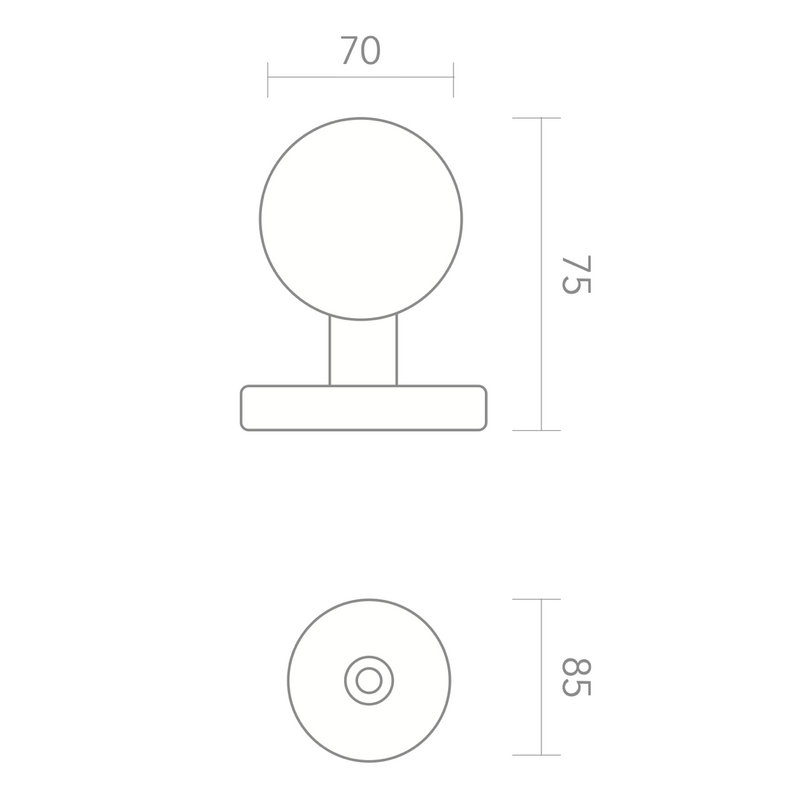 Pomo con forma de seta de acero inoxidable para puertas de entrada