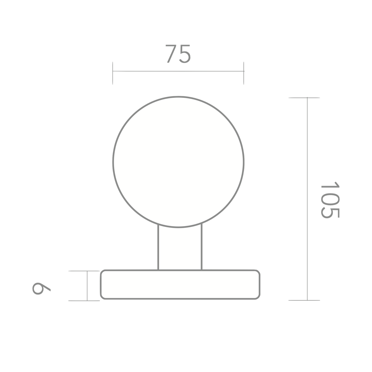 Pomo de PVD forma de seta con aros en acabado dorado brillo para puertas de entrada
