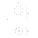 Pomo octogonal de latón en acabado dorado brillo para puertas de entrada