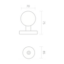 Pomo para puerta de entrada de acero inoxidable con forma de seta con aros