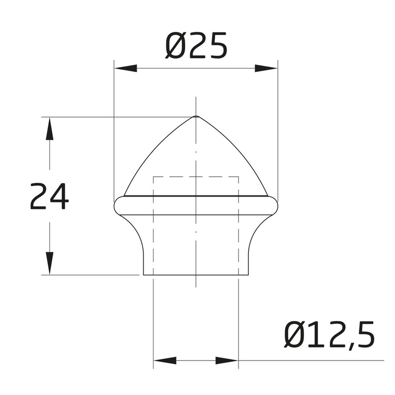 2 Ø12MM chrome trims made of plastic ideal for closet tubes