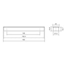 Tirador rectangular de cazoleta Clos negro de 160mm de altura para puertas correderas