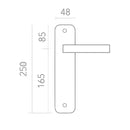 Manilla ola modelo '130' de zamak con placa ovalada acabado negro mate para puertas