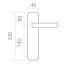 Manilla modelo '403' con Placa ovalada de acero inoxidable y tornillos ocultos para puertas