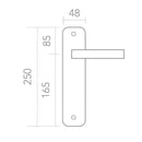 Manilla modelo '130' de zamak con placa ovalada acabado en cuero para puertas