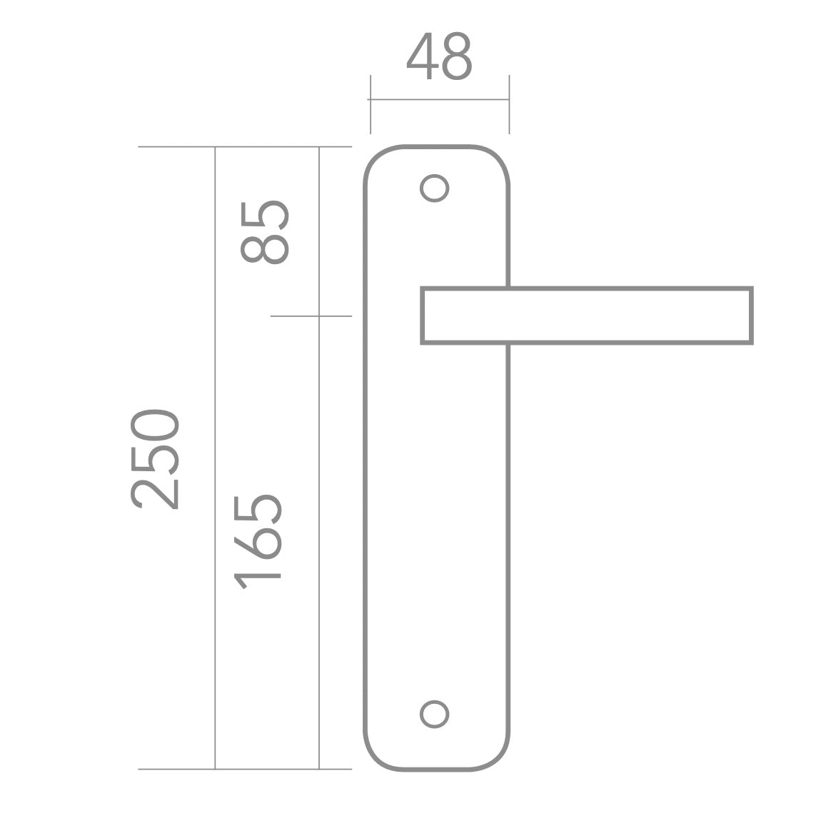 Manilla modelo '930' de zamak con placa ovalada en acabado cromo brillo para puertas