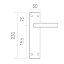 Manilla modelo '120' de zamak con placa rectangular acabado bicolor para puertas