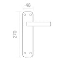 Manilla modelo '5001' con placa oval en acabado pulido dorado satinado para puertas