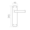 Manilla modelo '1101' con placa curva de aluminio en acabado dorado para puertas