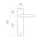 Manilla de zamak modelo '556' con placa ovalada en acabado dorado satinado para puertas