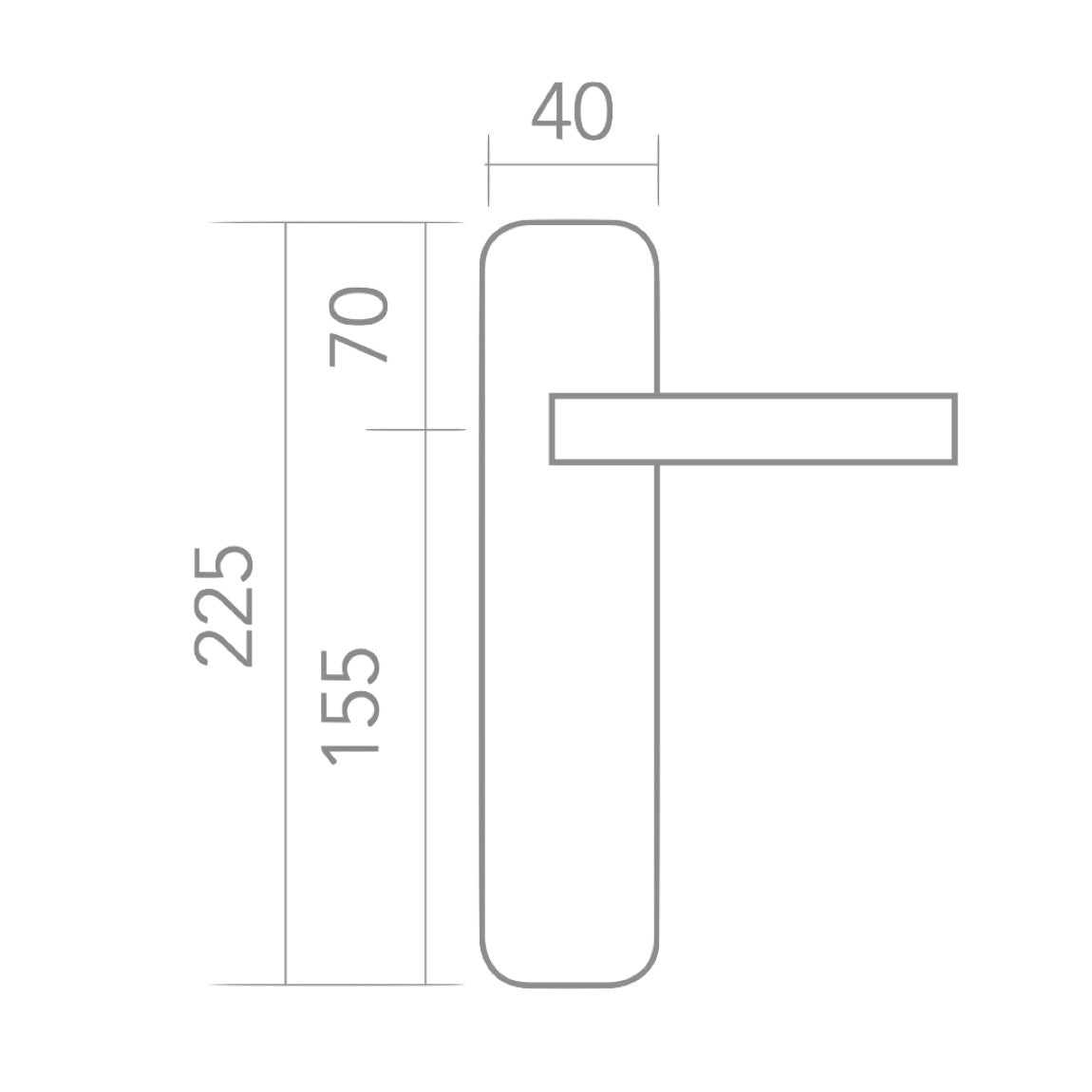 Manilla modelo '2015' de acero inoxidable ola con placa ovalada y tornillos ocultos para puertas