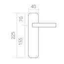 Manilla modelo '2015' de acero inoxidable ola con placa ovalada y tornillos ocultos para puertas