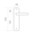 Manilla modelo '530' de aluminio con placa ovalada acabado negro mate para puertas