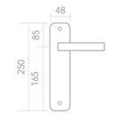 Manilla modelo '110' de zamak con placa oval en acabado níquel satinado para puertas