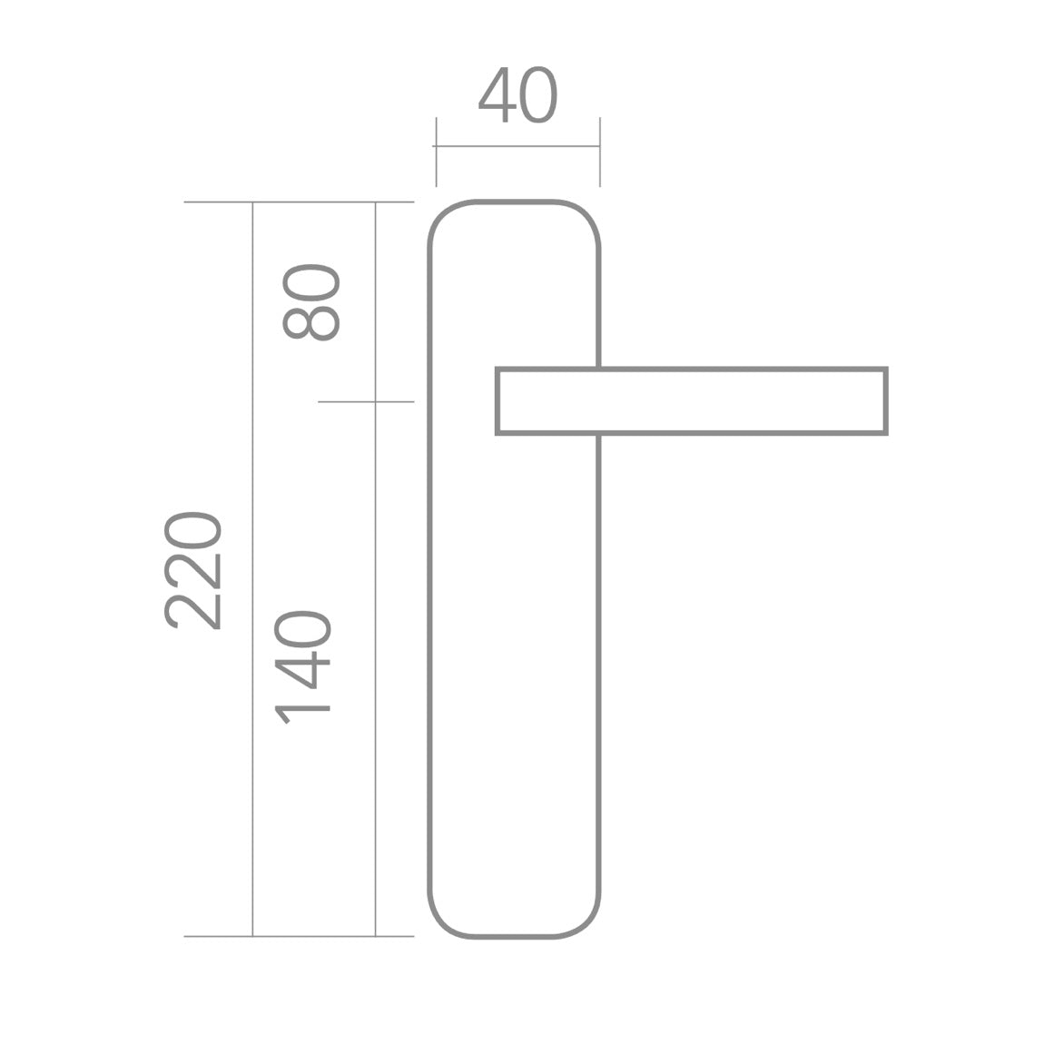 Manilla modelo '703' de acero inoxidable con placa ovalada y tornillos ocultos para puertas