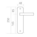 Manilla modelo '250' placa ovalada acabado en níquel satinado para puertas