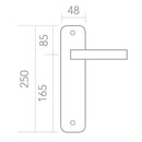 Manilla modelo '240' de zamak con placa ovalada acabado níquel combinado para puertas