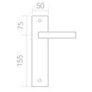 Zamak model '220' handle with rectangular plate finished in graphite for doors 