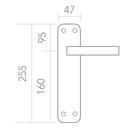 Manilla modelo '507' con placa rústica y acabado cuero envejecido para puertas