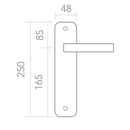 Manilla de zamak con placa ovalada acabado níquel combinado para puertas modelo '630'