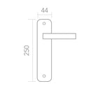 Manilla modelo '7001' con placa ovalada de zamak acabado cuero para puertas