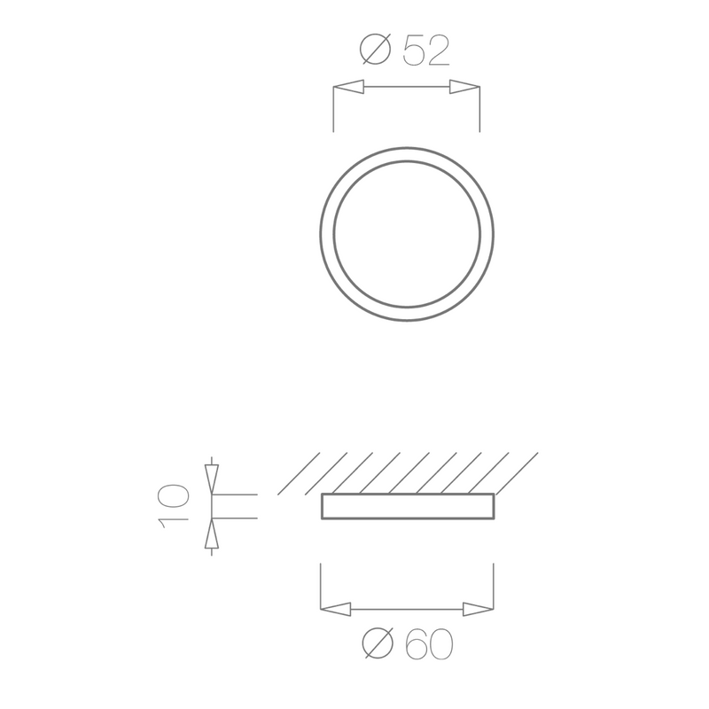 Uñero adhesivo de acero inoxidable de 60mm de diámetro para puertas de cristal