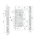 Cerradura de seguridad de 50mm canto redondo con 4 bulones de acero acabado negro