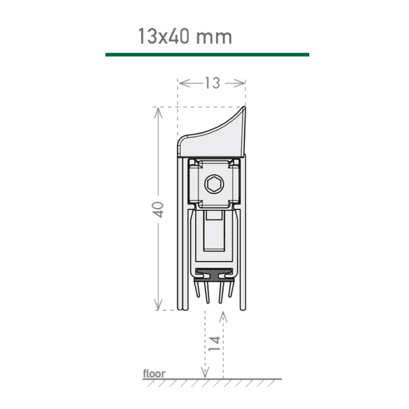 830mm Silver Surface Mounted Automatic Applique Weatherstrip with Activation Kit