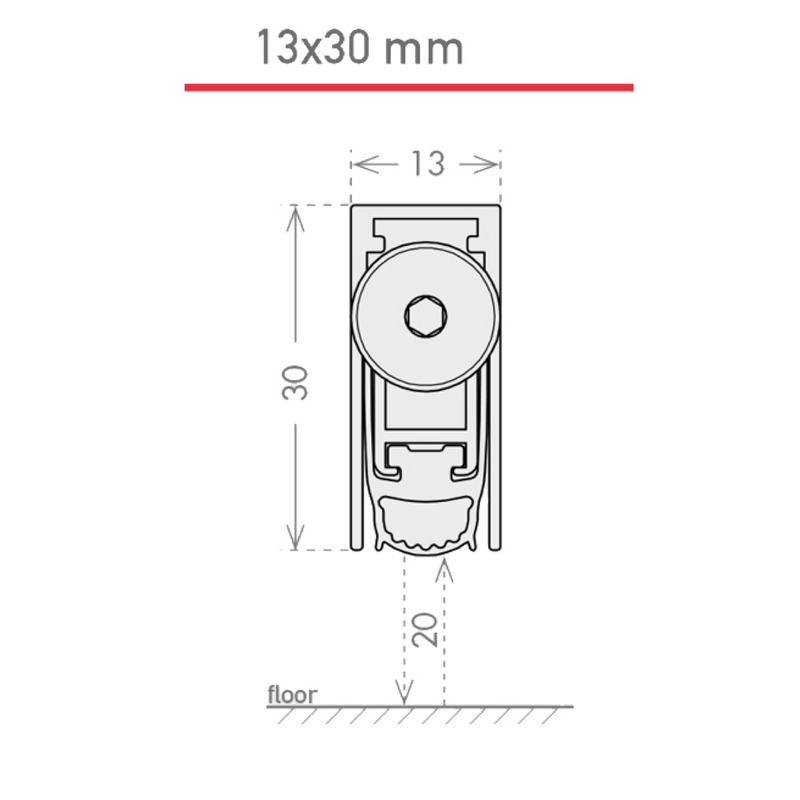 DROP 20 MINI automatic 730mm weatherstrip with fireproof certificate for 120 minutes