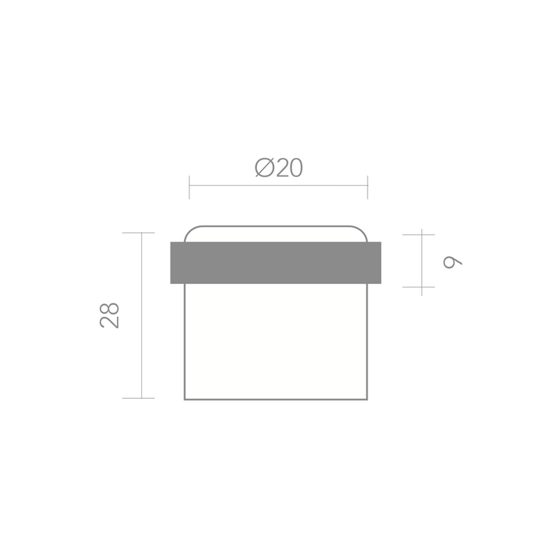 6 nickel-plated cylindrical door stops with rubber buffer and 20mm diameter 