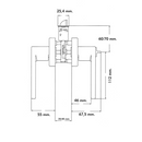 Manilla modelo Luke en acabado níquel satinado con cerradura integrada y roseta cuadrada puertas de entrada