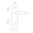 Manilla con placa modelo 8003 de acero inoxidable acabado negro con bocallave 85