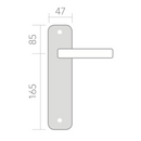 Manilla modelo '1027' con placa ovalada negra de zamak para puertas