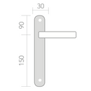 Medidas manilla con placa estrecha modelo 603