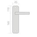 Medidas manilla con placa acabado forja para puertas modelo mf300